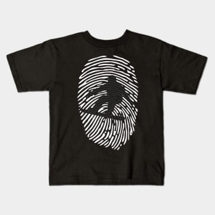 Fingerprint Snowboarders Winter Sports Kids T-Shirt